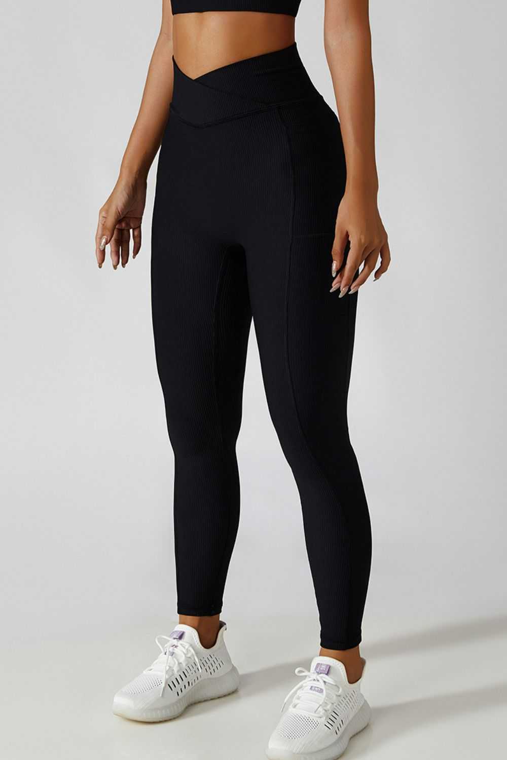 Basic Bae Crossover Waist Active Leggings - Norie Rae