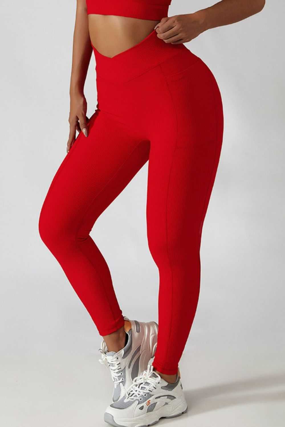 Basic Bae Crossover Waist Active Leggings - Norie Rae