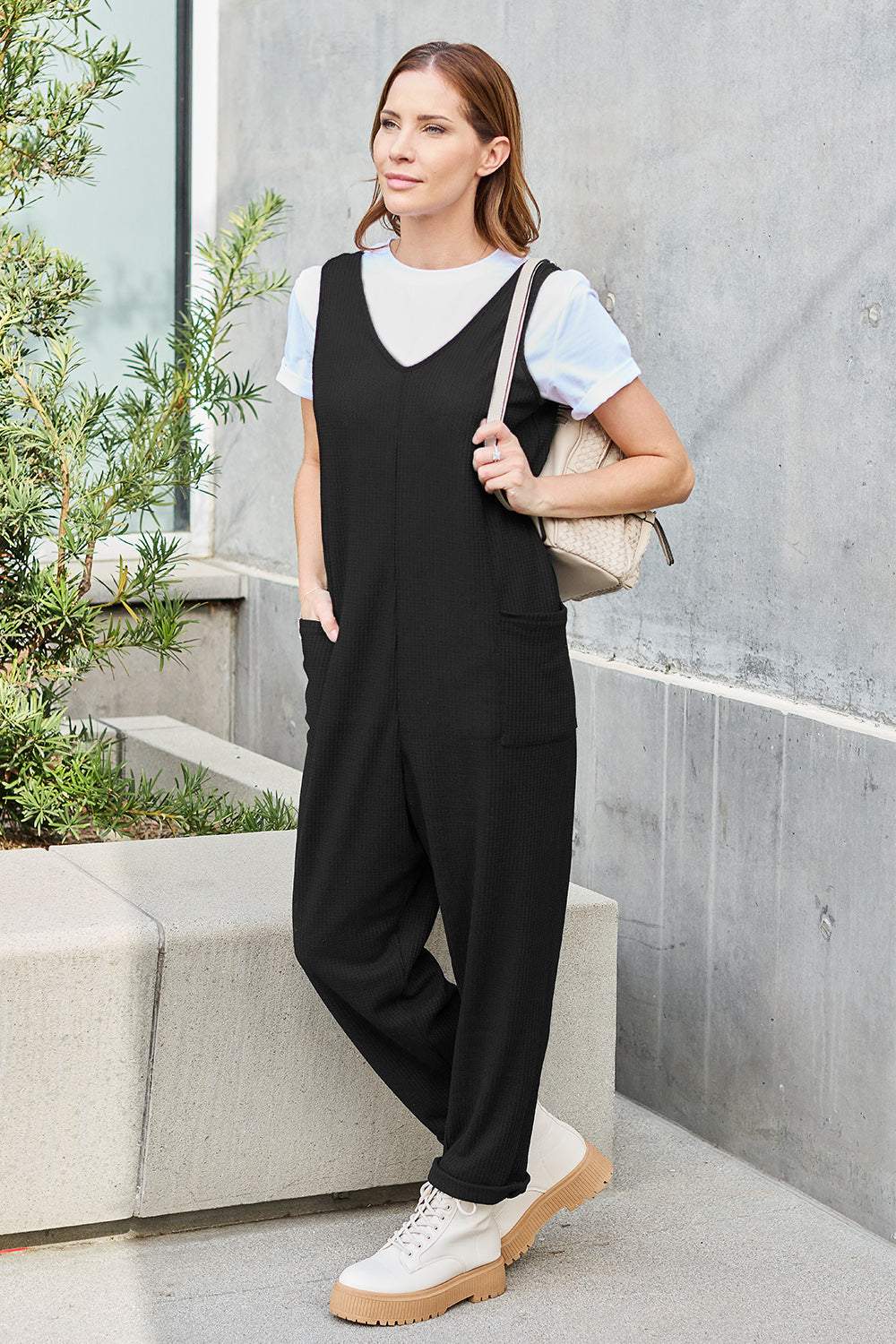 Double Take Full Size Sleeveless Straight Jumpsuit - Norie Rae