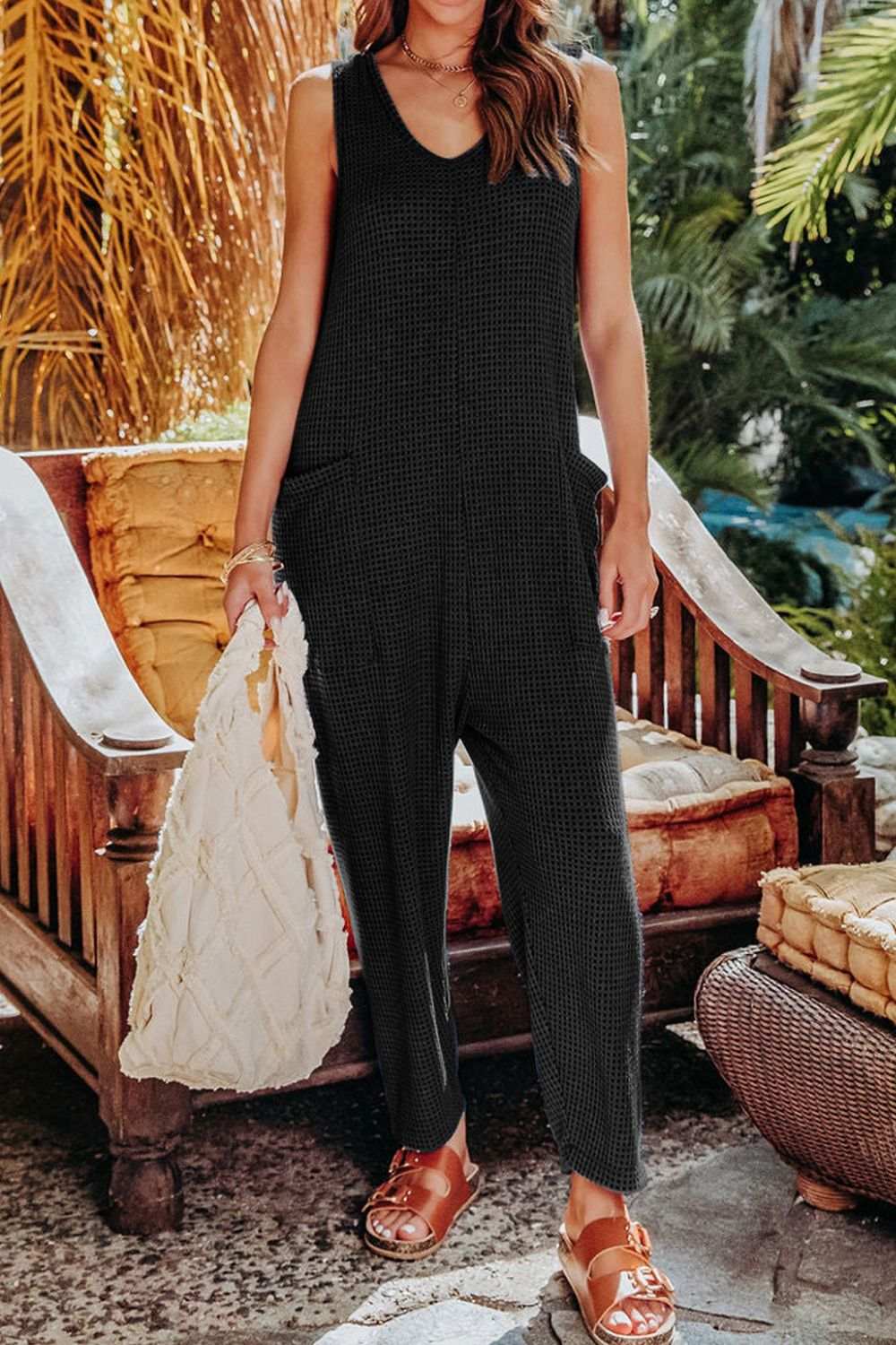 Double Take Full Size Sleeveless Straight Jumpsuit - Norie Rae