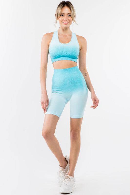 Ombre Seamless Biker Short Set