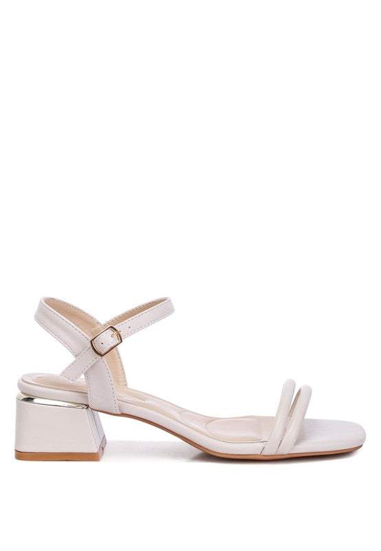 Sulein Ankle Strap Low Block Heels