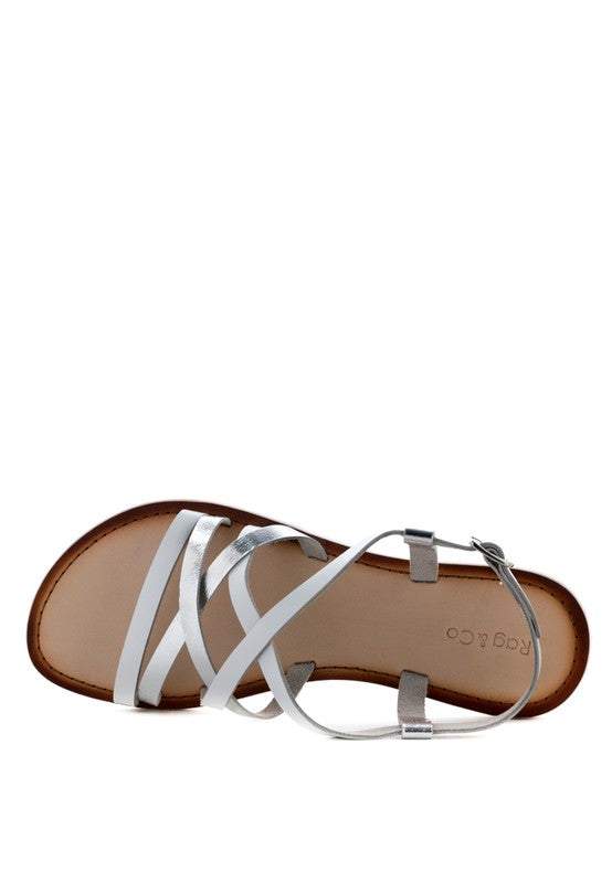 JUNE STRAPPY FLAT LEATHER SANDALS