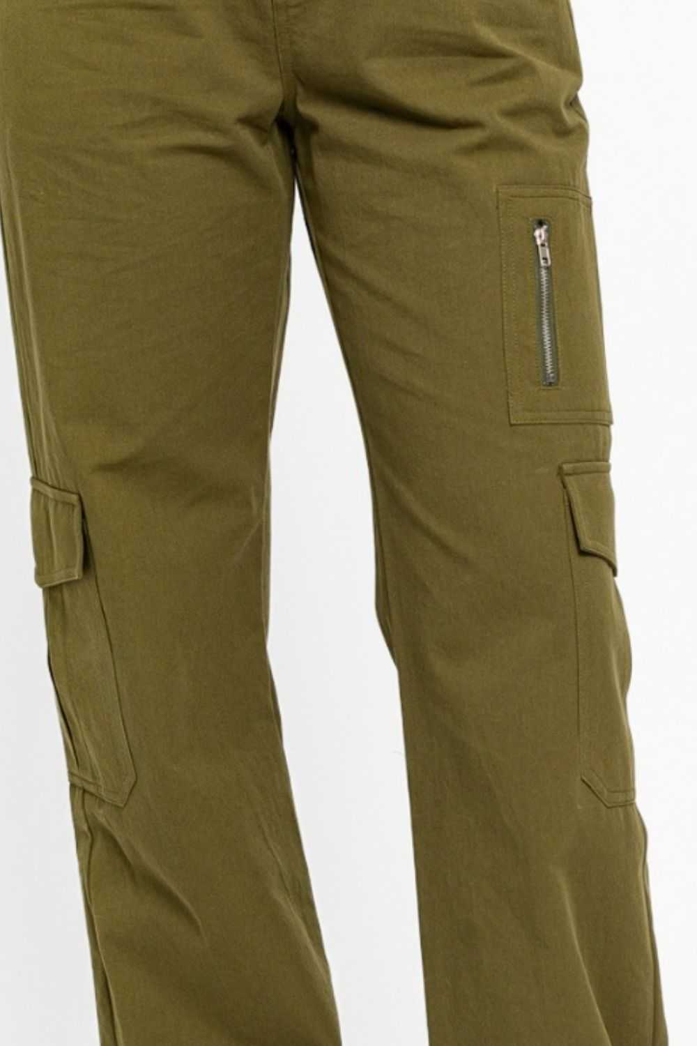 Tasha Apparel High Waisted Wide Leg Cargo Pants with Pockets