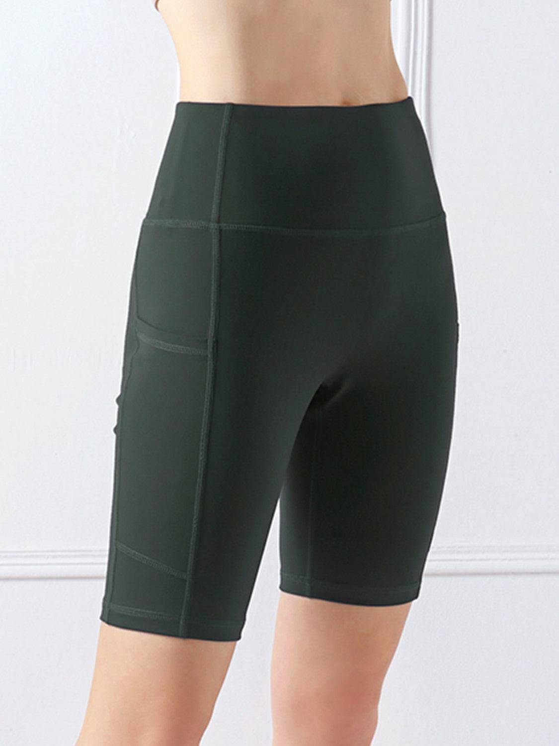 Pocketed High Waist Active Shorts