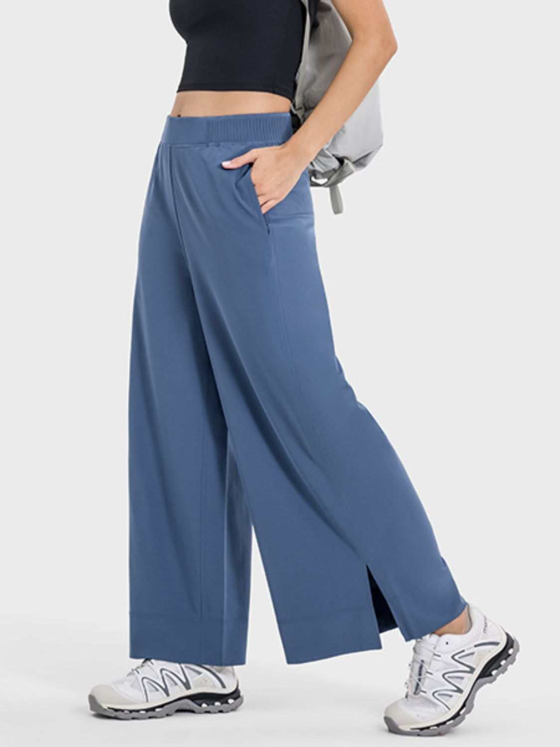 Slit Wide Leg Active Pants