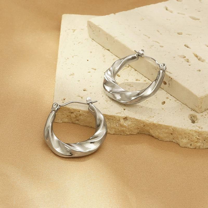 Stainless Steel Huggie Earrings