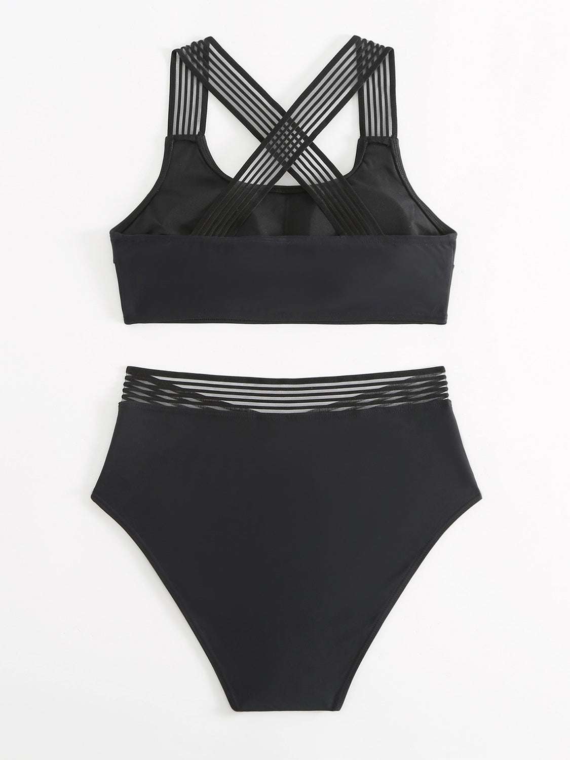 Crisscross Wide Strap Two-Piece Swim Set