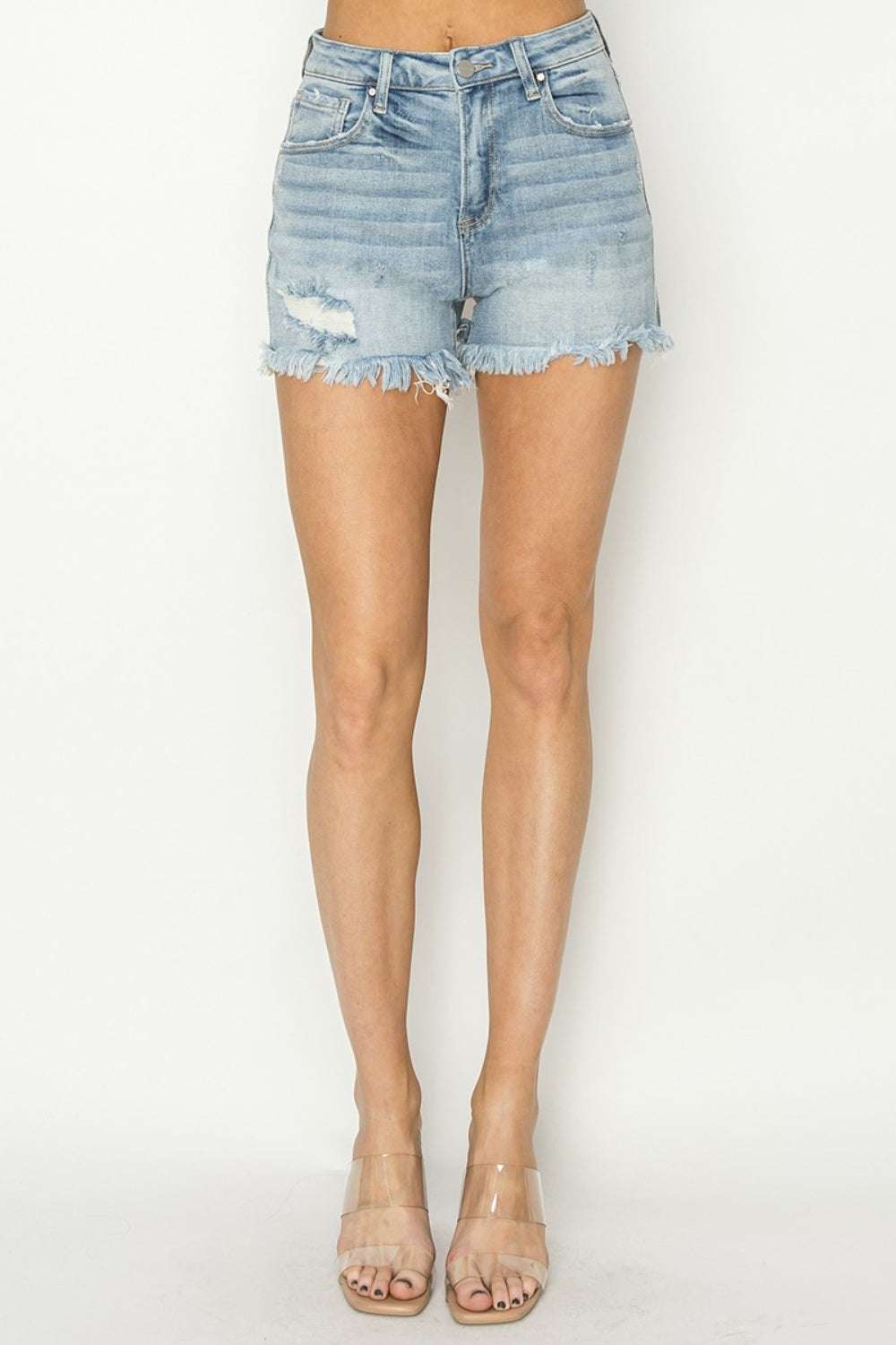 RISEN Raw Hem Denim Shorts