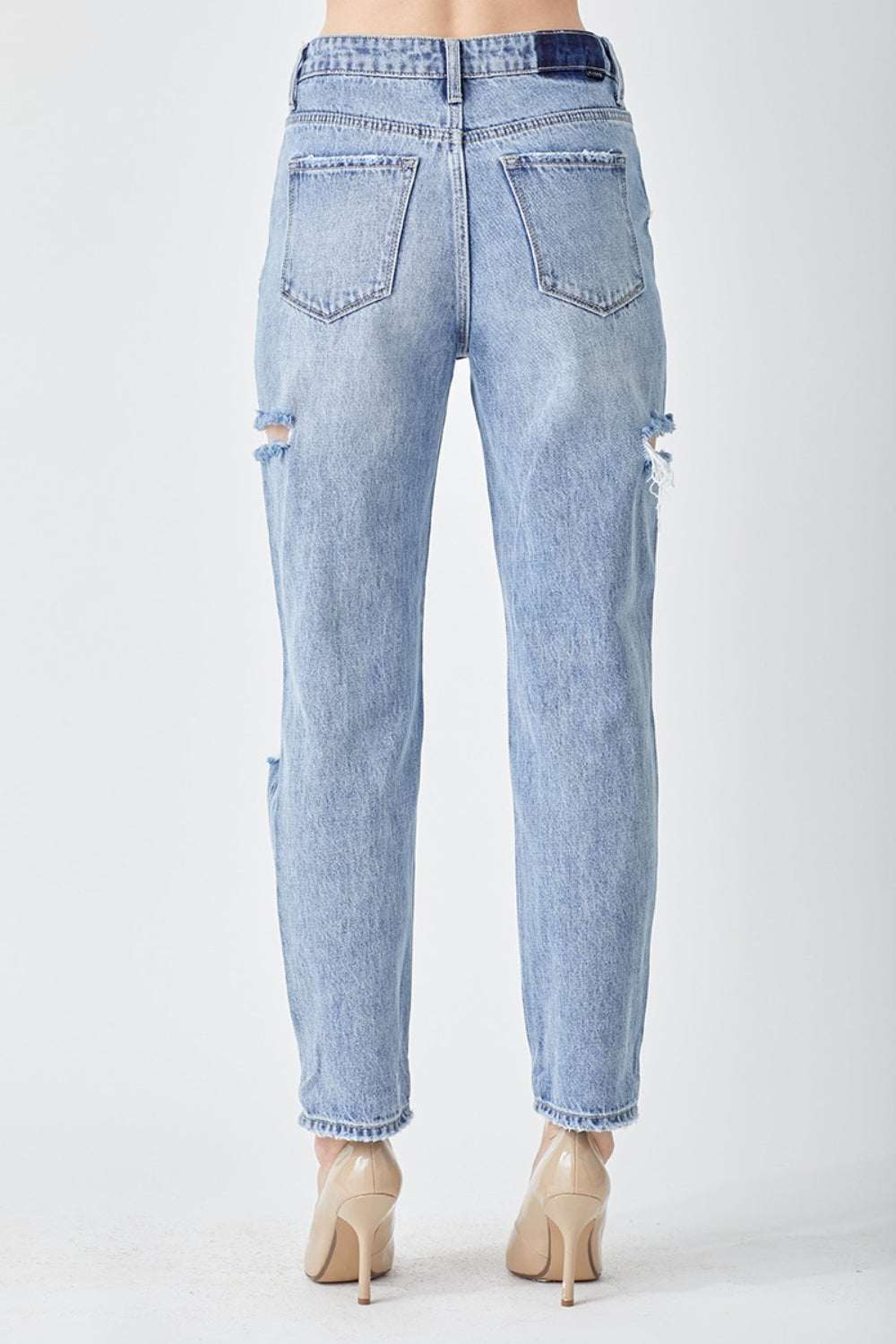 RISEN Distressed Slim Cropped Jeans