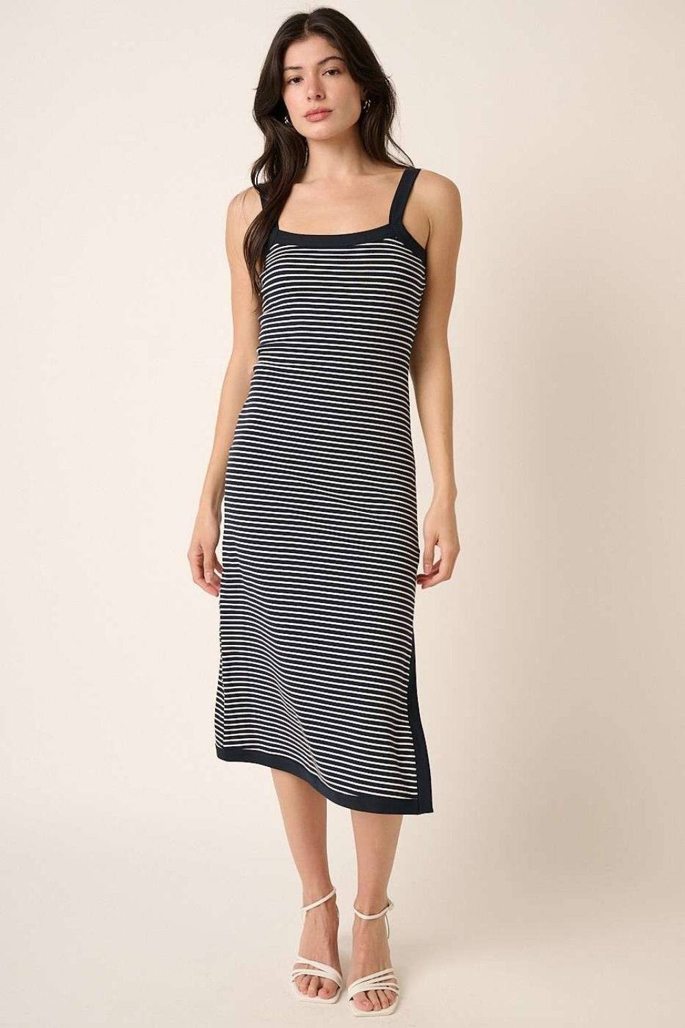 Mittoshop Contrast Striped Midi Cami Dress