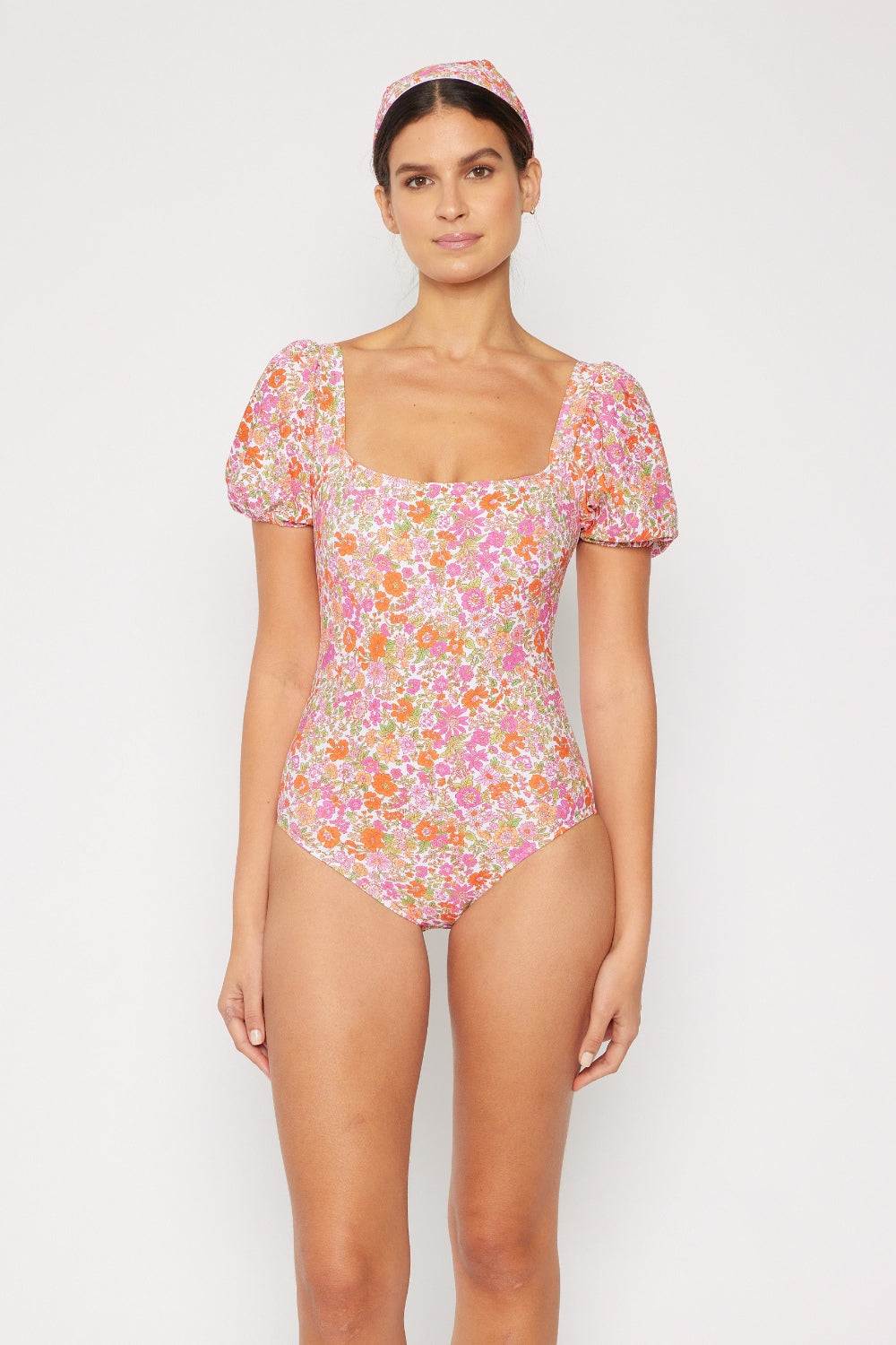 Marina West Swim Floral Puff Sleeve One-Piece