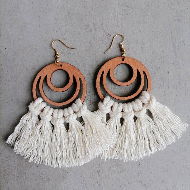 Tassel Detail Geometric Earrings