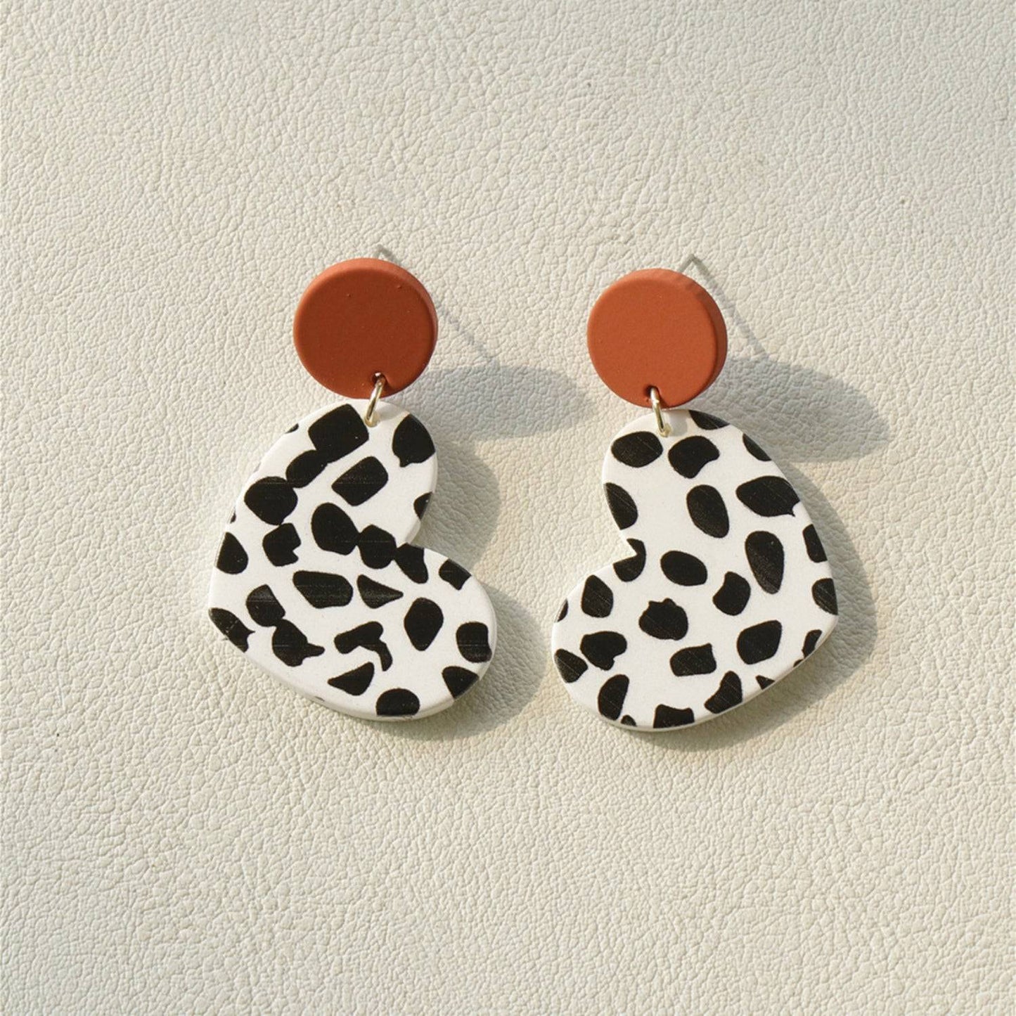 Geometric Contrast Acrylic Dangle Earrings