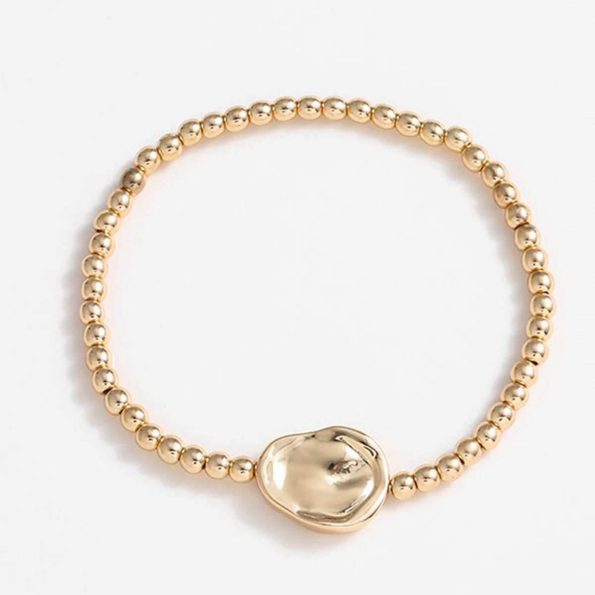 Gold-Plated Alloy Bead Bracelet