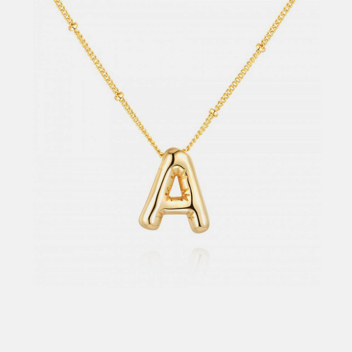 Gold-Plated Letter Pendant Necklace