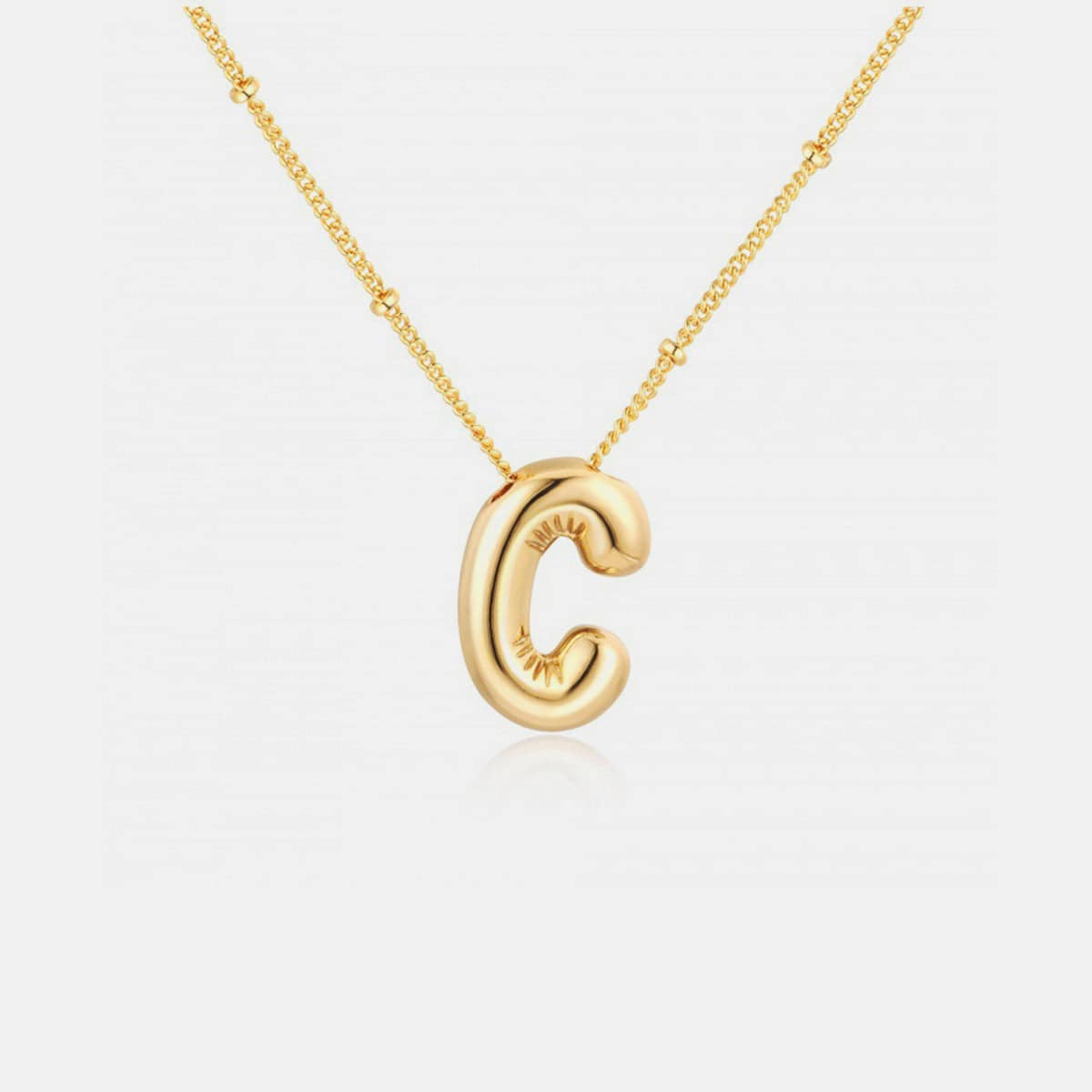 Gold-Plated Letter Pendant Necklace