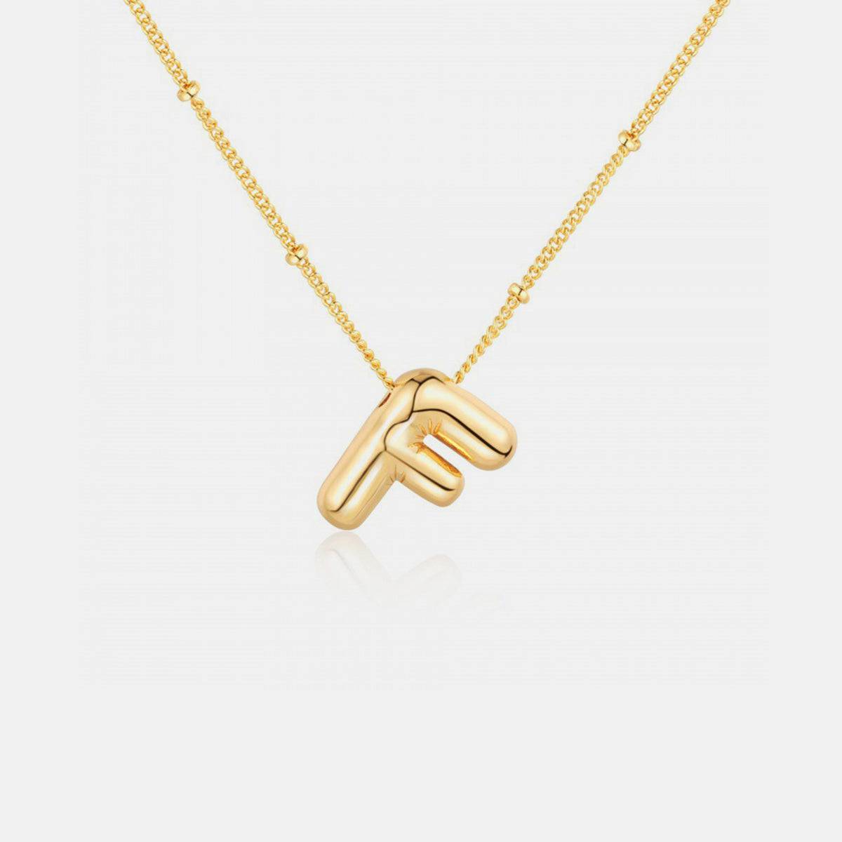 Gold-Plated Letter Pendant Necklace