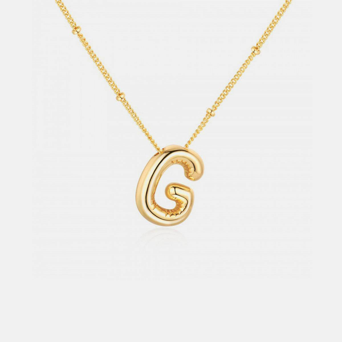 Gold-Plated Letter Pendant Necklace